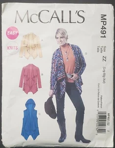 McCall's MP491 Misses'/Women's Unlined Jackets and Vest ~ Size L, XL, XXL - Picture 1 of 3