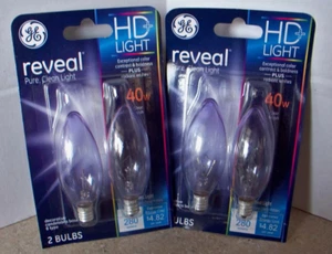 Lot 2 GE REVEAL HD+ LIGHT BULB 40W CANDELABRA BASE 2PK 48701 - Picture 1 of 1