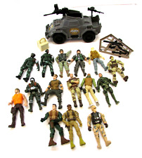 Large Group 15 Chap Mei 4" Tall Articulated Soldiers w Vehicle Vintage 1990's