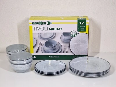 Brunner Tivoli Midday Geschirrset 12-tlg. Camping NEUWERTIG 1 TELLER FEHLT - Bild 1 von 4