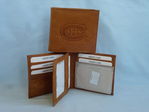 MONTREAL CANADIENS    Leather BiFold Wallet    NEW    brown 4+ Cover