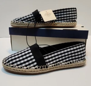 St John's Bay Womens Marlee Black Check Pattern Gingham Slip on shoes SZ 10 NWT - Picture 1 of 9