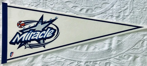 Vtg WNBA 1999 Orlando Miracle First Pennant White w/Team Logo 30 x 12 Cover