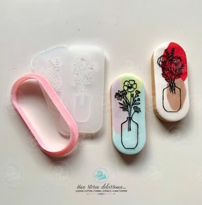Festa Mamma Fiori Set 1 Cornice 2 Placche Formine Biscotti Cookie Cutter Leggi⬇️ - Picture 1 of 1