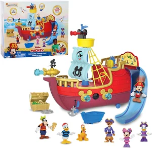 Disney Junior Mickey Mouse Funhouse Treasure Adventure Pirate Ship with Bonus Fi - Picture 1 of 12