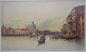 Andrea Biondetti (1851 - 1946) ) View of Venice. Watercolour. - Picture 1 of 8