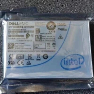 New 6.4TB Dell EMC Intel DC P4610 6.4T PCIe NVMe U.2 2.5" MU SSD SSDPE2KE064T8T - Image 1 of 2