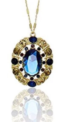 Collar CAROLEE Extra Largo Oro Azul “9 A 5” Tono Dorado 36” Joyería Distintiva Foto 1 de 4