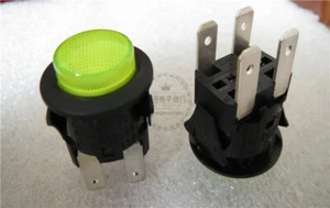 2 Stück Merchant CMm SB-53 Netzschalter Drucktaster 4 Pin 16A 250VAC, grün - Bild 1 von 3