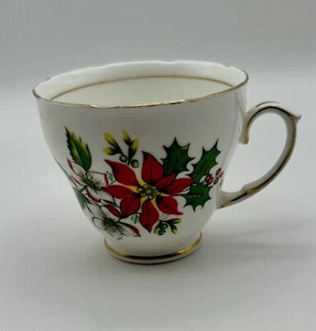 Poinsettia & Ribbons Fine China - 1 Tea/Coffee Cup - Picture 1 of 2