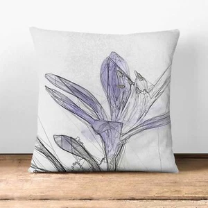 Cojín regordete lila flor de lirio en flor en dispersión funda de almohada llena - Imagen 1 de 12