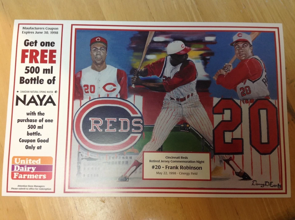 Frank Robinson Cincinnati Reds SGA 5/22/1998 HOF 8x10 card HOF - Image 1 of 1