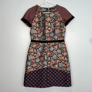 ETRO Dress Floral Jacquard Short Sleeve Knee Length Geometric Size IT 44 US 12 L - Picture 1 of 9