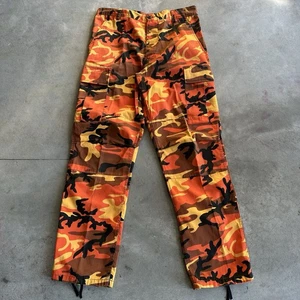 Pantalones Rothco BDU Medianos Regular Naranja Camuflaje Militar Caza Otoño - Imagen 1 de 7
