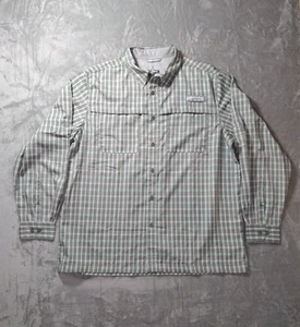 Habit Men’s Button Dress Shirt Blue Plaid Outdoors Fishing SPF 40+ Size XL - Picture 1 of 12