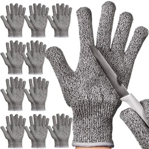 10 Pairs Cut Resistant Gloves Cutting Proof Gloves Level 5 Protection Kitchen... - Picture 1 of 7