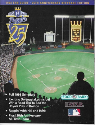 Kansas City Royals Baseball 1993 Fan Guide 25th Anniversary Keepsake Edition - Image 1 of 2