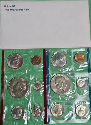 1978 P & D Uncirculated 12 Coin Set U.S Mint w/Eisenhower Dollars Original GP - Image 1 of 4