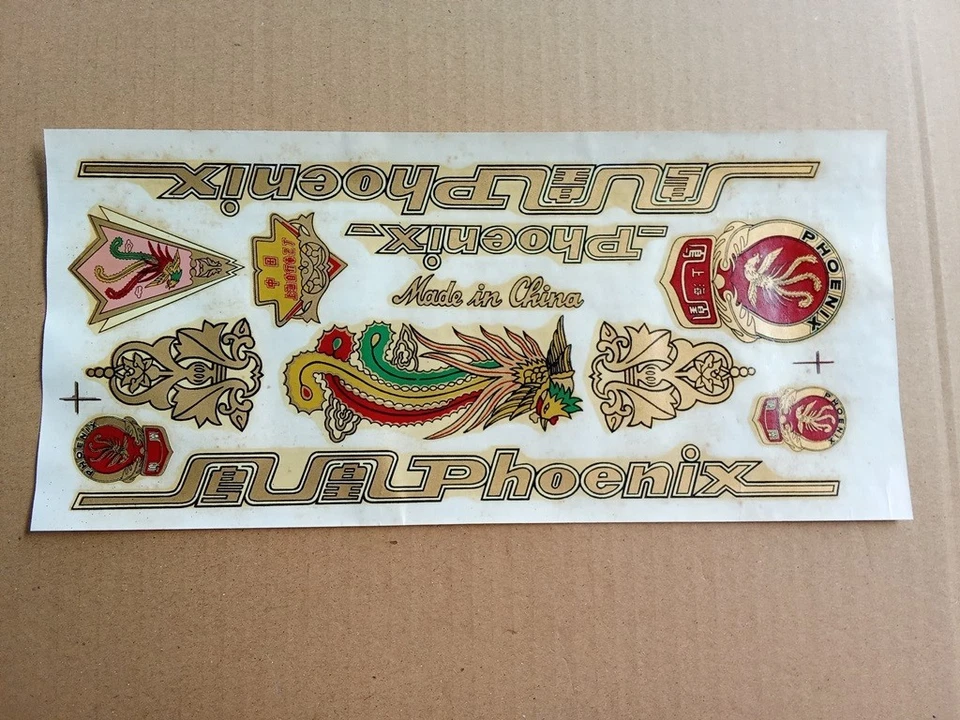 Calcomanía adhesiva de transferencia PHOENIX ROJA para bicicleta de colección NOS Foto 1 de 4