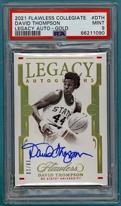 2021 Panini Flawless Collegiate David Thompson Legacy Auto Gold /10 #DTH PSA 9! - Picture 1 of 2