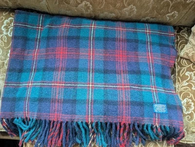Vintage Wool Pendleton Blanket: Plaid Stadium Picnic Blanket - Image 1 of 4