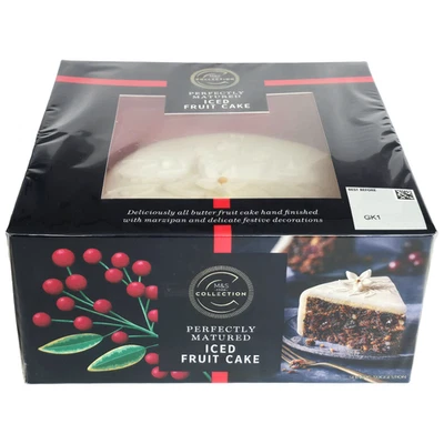 M&S Perfectly Matured Iced Fruit Cake 950g, Hand Finished Christmas Cake - image 1 of 4