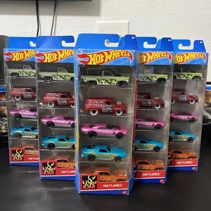 2024 Hot Wheels "HW Flames" 5-Pack Exclusive Chevy Silverado 1:64 Lot of 5 - Picture 1 of 4