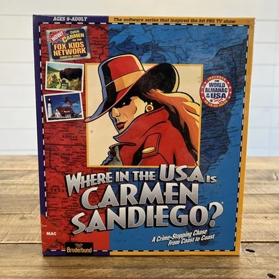 NIB Vintage Retro Games Where in the USA Is Carmen Sandiego? Mac Macintosh NOS - Image 1 of 4