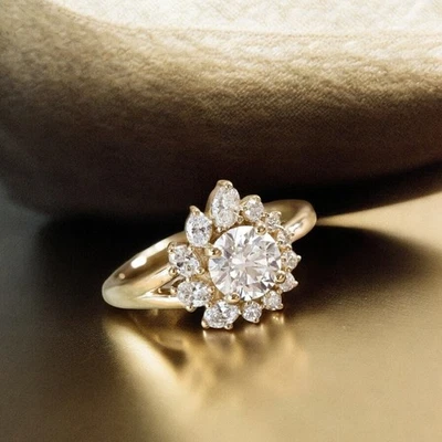 14k Gold Ring 2.01 Ct Oval Cut IGI Lab Grown Diamond Black Friday sale Foto 1 de 4