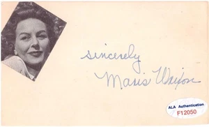 MARIS WRIXON (d. 1999) Signed 3x5 Index Card Actress/The Ape ALA 12050 - Picture 1 of 1