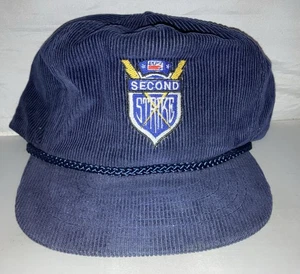 Vtg Pepsi Cola Second Strike Strapback Corduroy hat cap rare 90s soda Pop - Picture 1 of 2