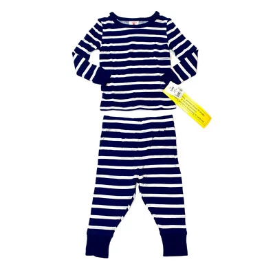 Juego de pijama Target bebé niño talla 12M ajuste ceñido manga larga superior e inferior rayas azul Foto 1 de 4