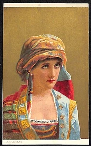 Dr. Thomas Eklectric Öl viktorianische Sammelkarte Quacksalber Medizin mit Frau - Bild 1 von 2