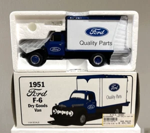 1/34 FIRST GEAR 1951 Ford F6 Dry Goods Van Blue FORD QUALITY PARTS Metal Diecast - Picture 1 of 17