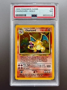 PSA 7 Charizard #4 Unlimited Holo Rare Base Set Pokemon Game 1999 Near Mint - Picture 1 of 2