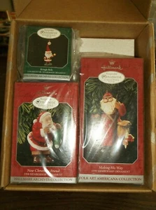 HALLMARK KEEPSAKE ORNAMENT 1998 MEMBERSHIP SET-3 SANTAS - Picture 1 of 2