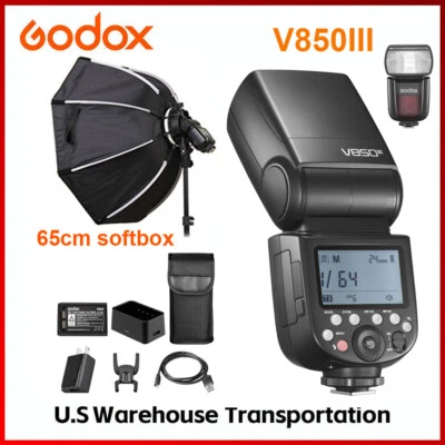 US Godox V850III Flash Cámara Flash Speedlight con 65 cm Plegable Softbox KIT Foto 1 de 4
