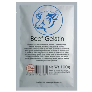 Beef Gelatin Powder 100 g Platinum Grade 250 Bloom Halal Odourless Unflavoured - Picture 1 of 2