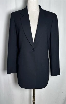 Chaqueta Blazer Liz Claiborne Mujer 8P Pequeña Bolsillos Abotonados Negra 80’ 90’ Foto 1 de 4