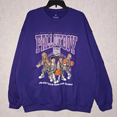 Fanatics Fall Out Boy Sweatshirt Mens XL Purple Long Sleeve Sacramento Kings NBA - Image 1 of 4