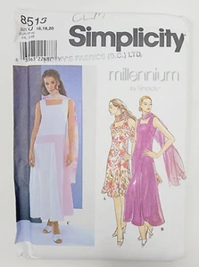 Simplicity 8513 Misses Fit and Flare Dress & scarf sewing pattern Size 16 18 20 - Picture 1 of 3