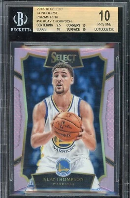 2015/16 PANINI SELECT CONCOURSE KLAY THOMPSON #96 PINK PRIZM  /20 BGS 10 POP 1 - Image 1 of 2