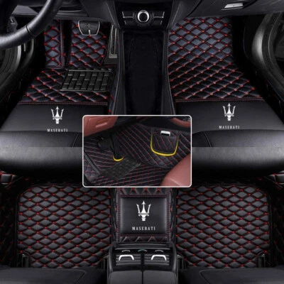 Custom Fit For Maserati All Models All Weather Pads Leather Floor Liner Car Mats Foto 1 de 4