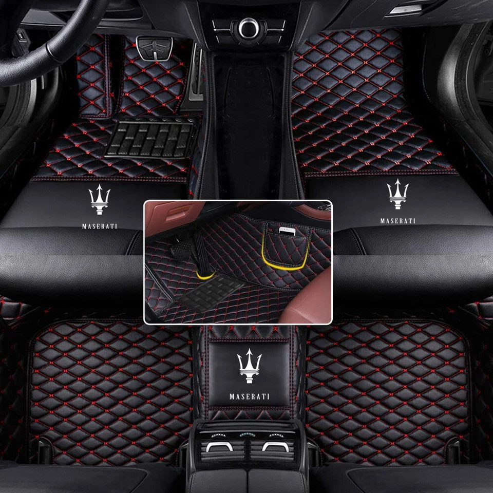 Custom Fit For Maserati All Models All Weather Pads Leather Floor Liner Car Mats Foto 1 de 4