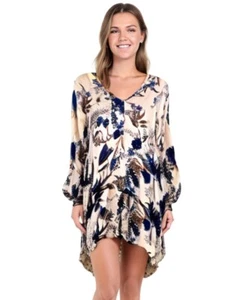 Abito Umgee Boho floreale alto basso manica lunga - Foto 1 di 11
