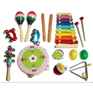 Instruments de Musique Percussions Jouets en Bois avec Sac de Transport 14 PCS - Imagen 1 de 5