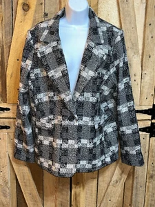 Women's Linea by Louis Dell Olia black and white blazer- XL - Picture 1 of 6