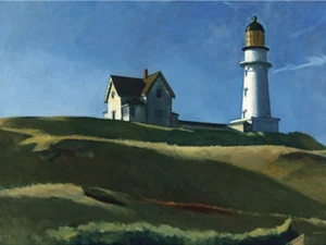 LIGHTHOUSE HILL - Edward Hopper 50x40 Leuchtturm Kunstdruck Poster Plakat Bild - Picture 1 of 1