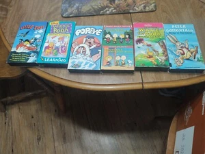 Vintage VHS Movis cartoons Lot Of 6 pooh/peter charlie/popye/litte toot. - Picture 1 of 3