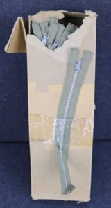 Vintage National Zipper LARGE Lot 7" Zip Metal FULL Box NOS Deadstock Nickle - Picture 1 of 8